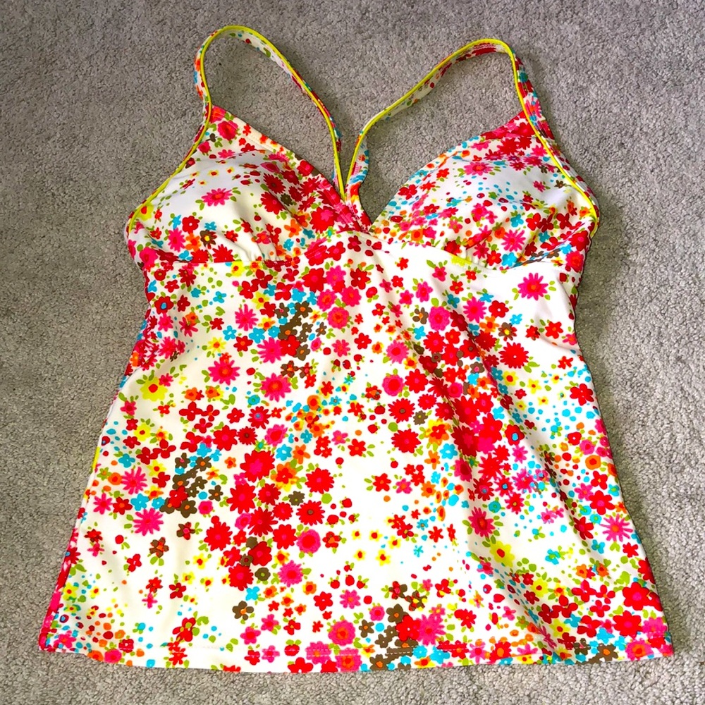 Athleta Tankini Top Swimwear XS Floral Multi Colored